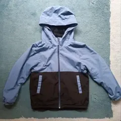 美品【バースディプラス】キッズ　140 裏ボアジャンパー　青&ブラック