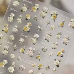 ネイルシール　立体 3D フラワー　バラ　ローズ　油絵 4915