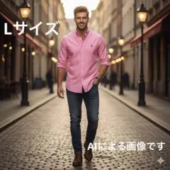 ポロラルフローレン✨　綿100% メンズLGサイズ　ピンク　現行タグ