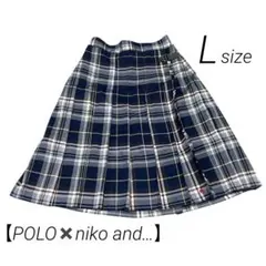 【POLO×niko and... 】チェックプリーツスカート　L