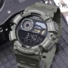 カシオ デジタル腕時計 新品 ビッグブラックフェイス 海外輸入モデル ミリタリー