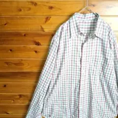 【訳あり】 UNIQLO　オールドユニクロ　 長袖シャツ　チェック柄　L　レア
