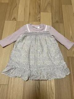 長袖　花柄フリル　チュニック　80cm 女の子