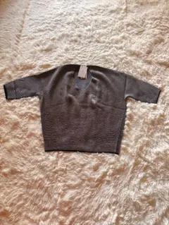 【新品タグ付】UNIQLO ユニクロ 3DコットンコクーンVネックセーター L