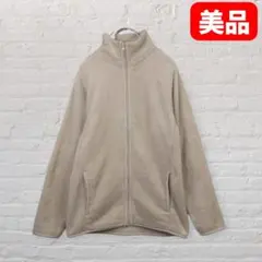 フリースジャケット ベージュ M ジップアップ