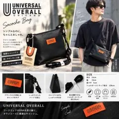 新品タグ付UNIVERSAL OVERALL ブラックレザー調 サコッシュ