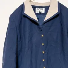 １点もの◆KASPER 【12P】 紺ブレ テーラードジャケット 濃紺 金ボタン