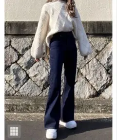 GRL センターラインフレアデニムパンツ[cu429] Mサイズ