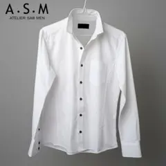 A.S.M アトリエサブ メン 麻シャンブレーシャツ（襟ワイヤー）