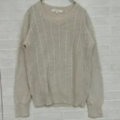 美品　グローブ　grove ニット セーター 長袖 ウール　アルパカ　ベージュ