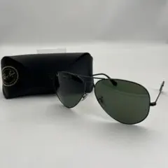 良品 Ray-Ban サングラス ブラック メタルフレーム ティアドロップ