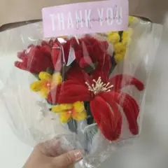 モールフラワー 花束 赤系 枯れない花 母の日 ギフト プレゼント ハンドメイド
