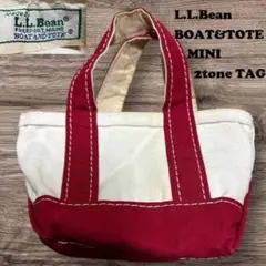 赤 80s 2色タグ エルエルビーン トートバッグ LLBEAN ミニ　mini