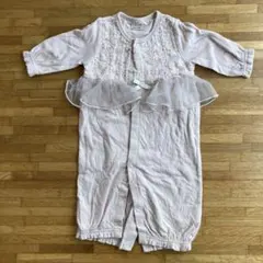 petit main フリル付きツーウェイロンパース
