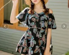 オフショルダー フリル ワンピース水着