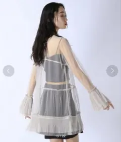 JEANASISチュールプリーツ2way グレージュ　ジーナシス　フリル