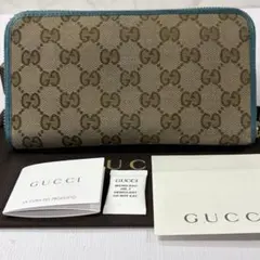 新品同様‼️ グッチ　GUCCI 財布　長財布　GGキャンバス ラウンドファスナー