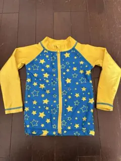 キッズラッシュガード 90cm 青と黄色の星柄