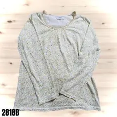 Navy ネイビー 花柄長袖Tシャツ サイズ M 2818のサムネイル