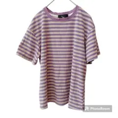 Doula Doula 【M】カットソー 総柄 ボーダー 美品 レディース 古着のサムネイル