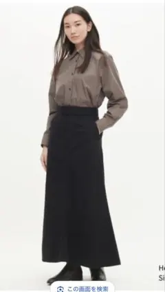 完売 ユニクロ フレアロングスカート 70 黒 ブラック マーメイドスカート