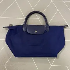 ロンシャン ルプリアージュ M ネイビー トップハンドルバック ダークブルー