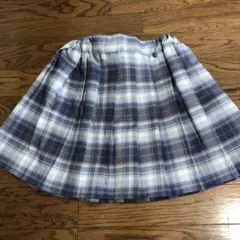 ネイビー系チェック プリーツスカート