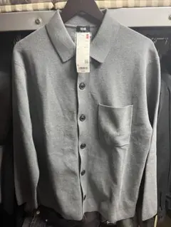 【UNIQLO】ミラノリブシャツカーディガン グレー Lサイズ 新品 未使用
