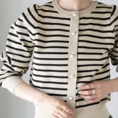 LB.04 ライト スポンディッシュ パール ボタンカーディガン ナノユニバース