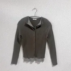 kokoプロデュース【olumu -オルム-】 配色ニットカーディガン カーキ