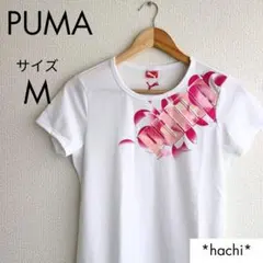 PUMA Tシャツ レディース M プリント柄 ロゴ
