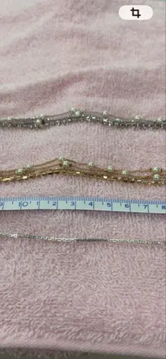 値下げ‼️カワイイ♡3連メタルパールブレスレット♡