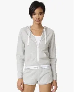 Calvin Klein グレー ジップアップパーカー
