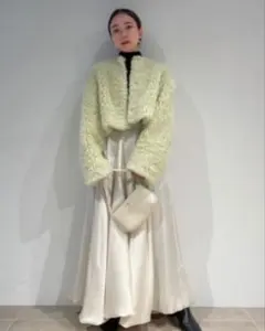 SNIDEL スナイデル Sustainableショートボアコート GREEN