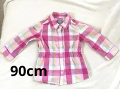 babyGap チェック柄 長袖シャツ 90cm ピンク春服 早い者勝ち