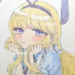 U*l様 手描き　イラスト アナログイラスト 女の子　オリジナル　水彩