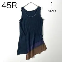 3744【美品】45R ノースリーブチュニック アシンメトリー　切り替えデザインのサムネイル
