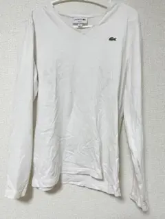 LACOSTE Vネック 長袖カットソー ホワイトのサムネイル