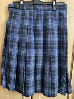青系チェック柄プリーツスカート