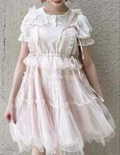 merryjenny チュールドロストミニキャミワンピース ピンク