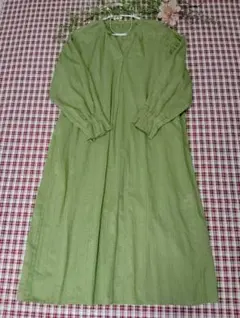 お値下げ【極美品】ドゥファミリー♪抹茶グリーンリラックスワンピースМ