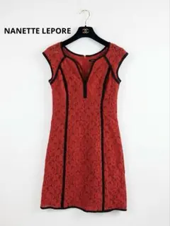 NANETTE LEPORE ナネットレポー 総レースワンピース レッド 4 赤のサムネイル