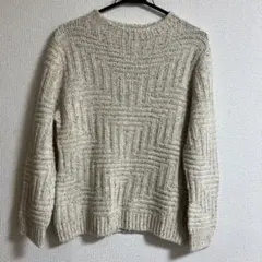 【CHIAROVITA】編み込み模様セーター 日本製　モードラサ