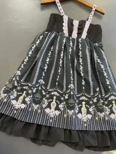 新品タグ付き★アクシーズファム★香水瓶柄2wayキャミワンピースハシゴレース花柄