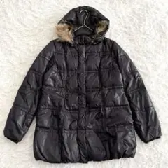 ミッシェルクラン ダウンジャケット コート L フード 上質ダウン フェザー