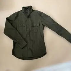 オリーブ色 スタンドカラーシャツジャケットのサムネイル