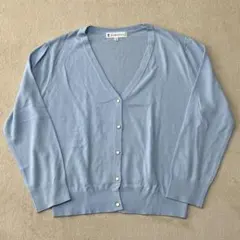 Ernie Palo アーニーパロ シアークルーネックカーディガン ブルー 38