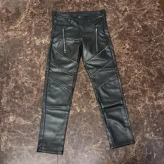 MOTO JEANS レザー調 パンツ パッド4点付 光沢 ブラック MOTO JEANS レザー調 パンツ パッド4点付 光沢 ブラック - メルカリ