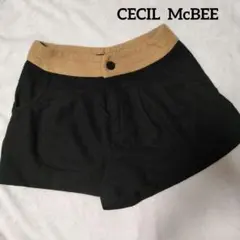 CECIL McBEE 黒 ベージュ ショートパンツ