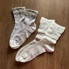レース編みソックス 2足セット